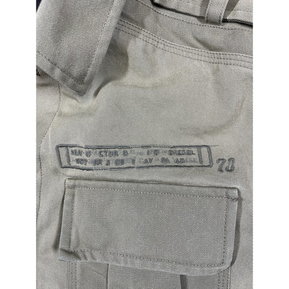 Diesel Jacket Mens Medium Beige Military Cotton Field Utility Button Pockets - Picture 7 of 14